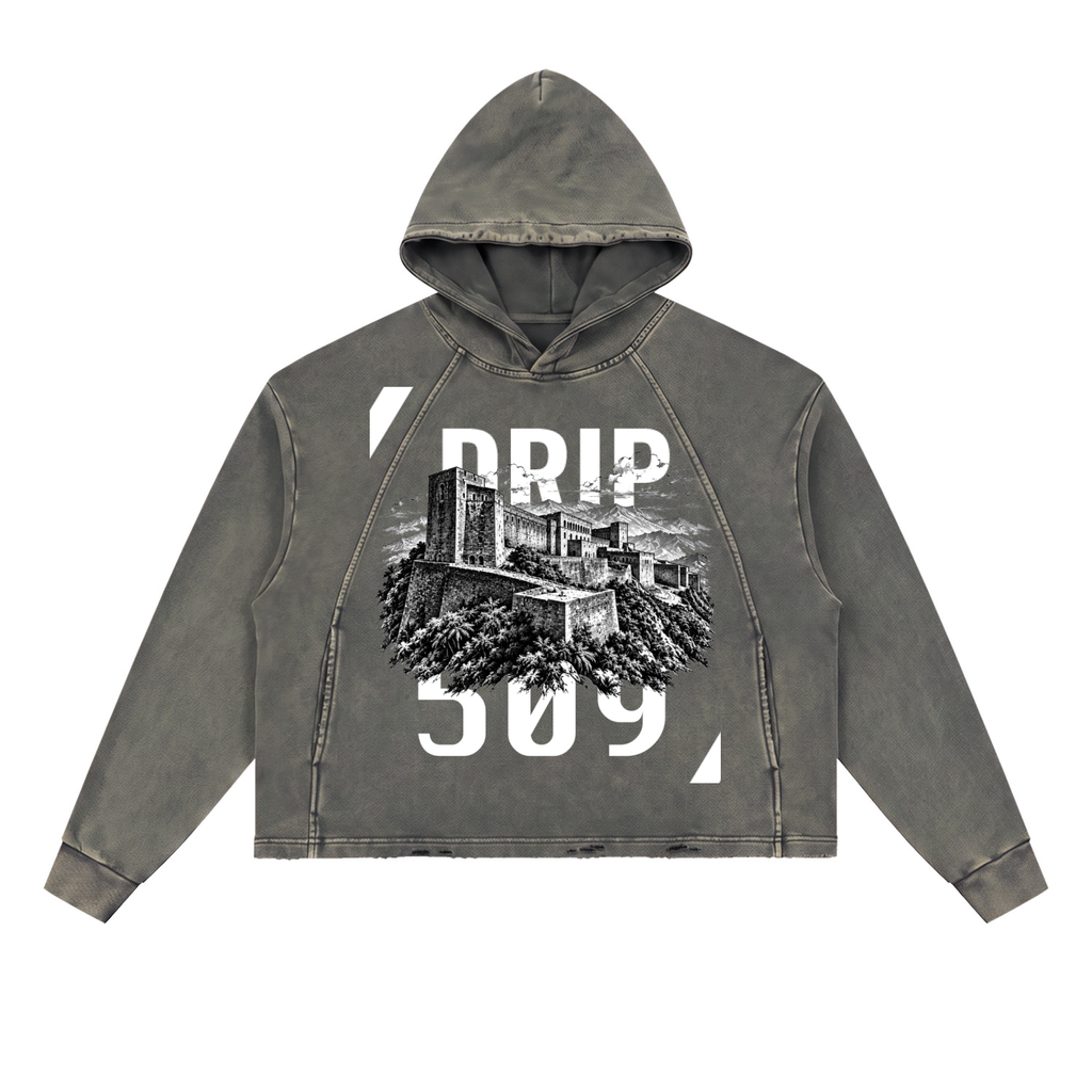 WR DRIP 509 rayed-Hem Hoodie