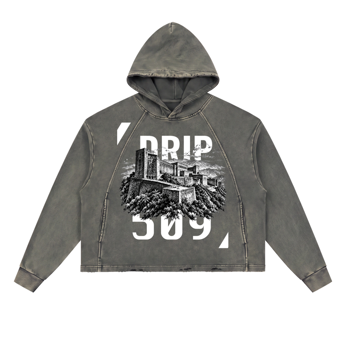 WR DRIP 509 rayed-Hem Hoodie